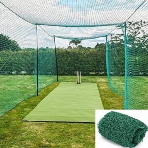 Sports Nets Cricket Batting Practice Net Cage Regular Training Netting for Outdoor Backyard Ground Sports (1.5mm Thickness) (Green, 50Ft. X 10 Ft.)